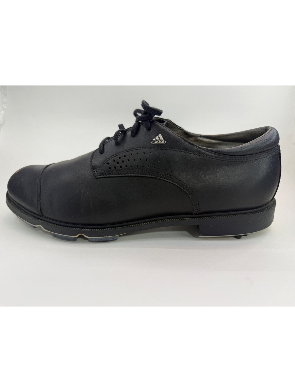 adidas Black Leather Golf Shoes Mens 11 Spikeless Lace Up 679251 (sh5/0070)